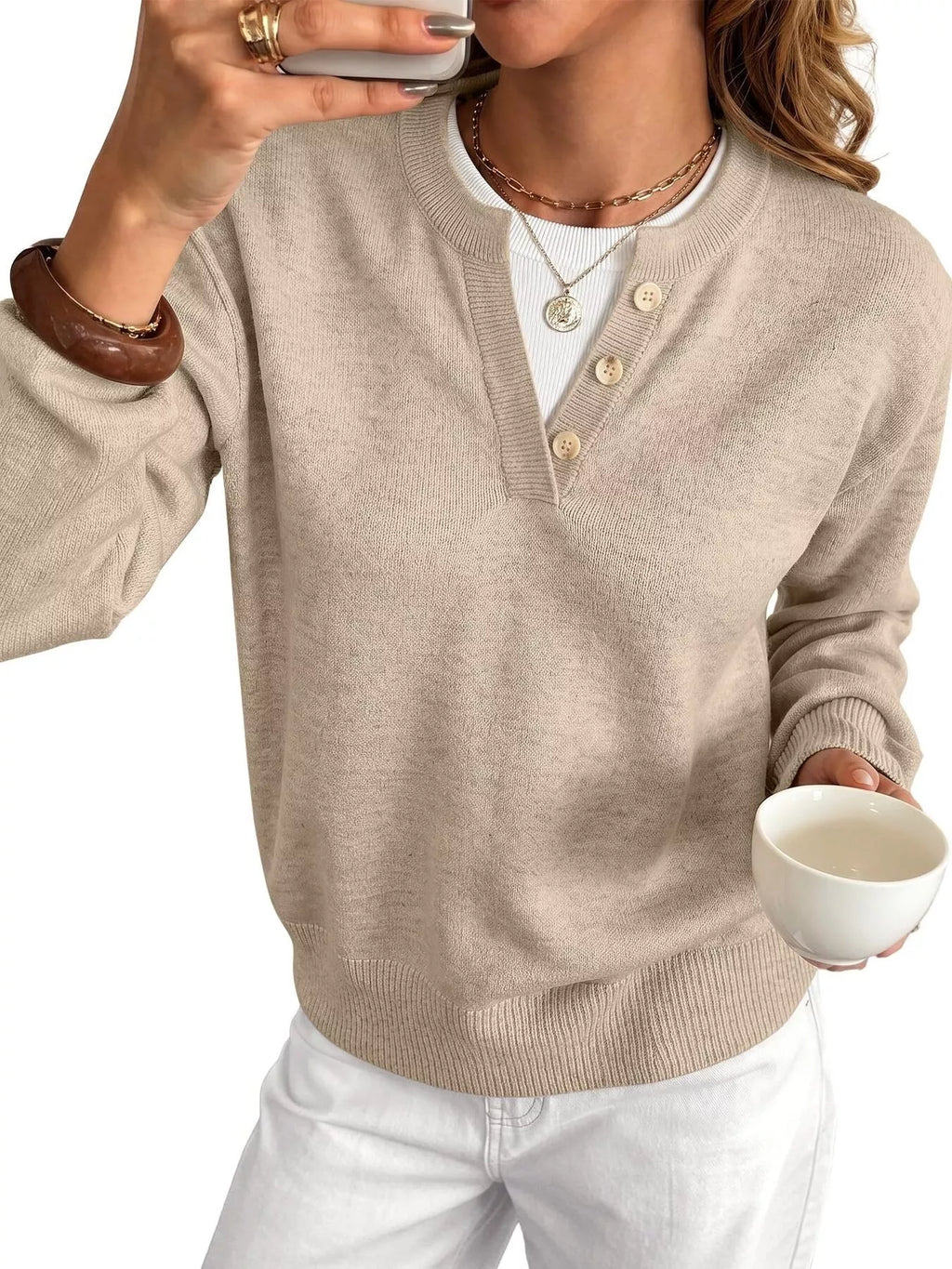 Long Sleeve Dropped Shoulder Sweater (2)