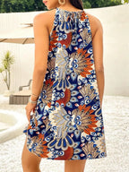 Printed Grecian Neck Mini Dress (7)