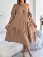 Single Shoulder Tiered Dress (8)