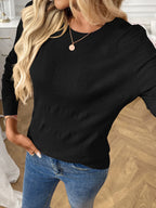 Round Neck Long Sleeve Knit Top (10)