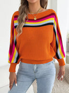 Striped Knit Boat Neck Sweater (16)