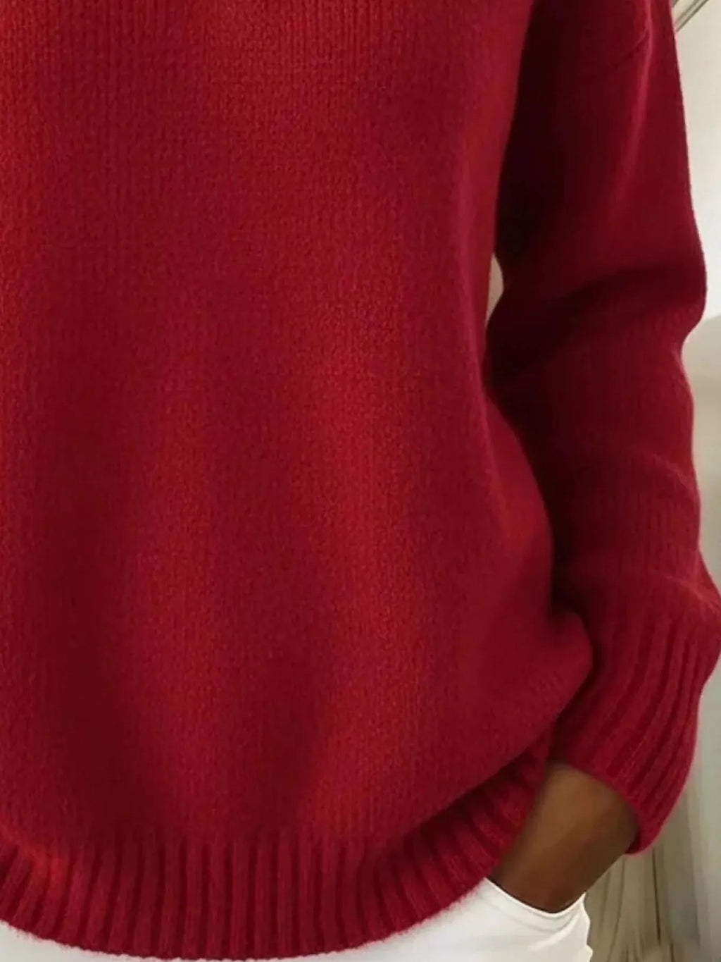 Full Size Button Detail Dropped Shoulder Sweater Plus (15)