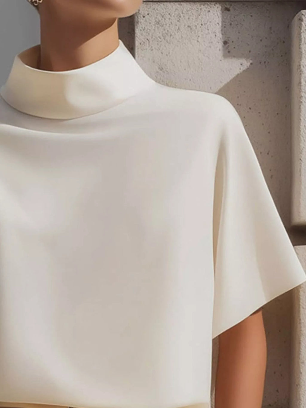 Mock Neck Short Sleeve T-shirt (6)