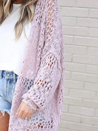 Openwork Open Front Lightweight Cardigan (2)