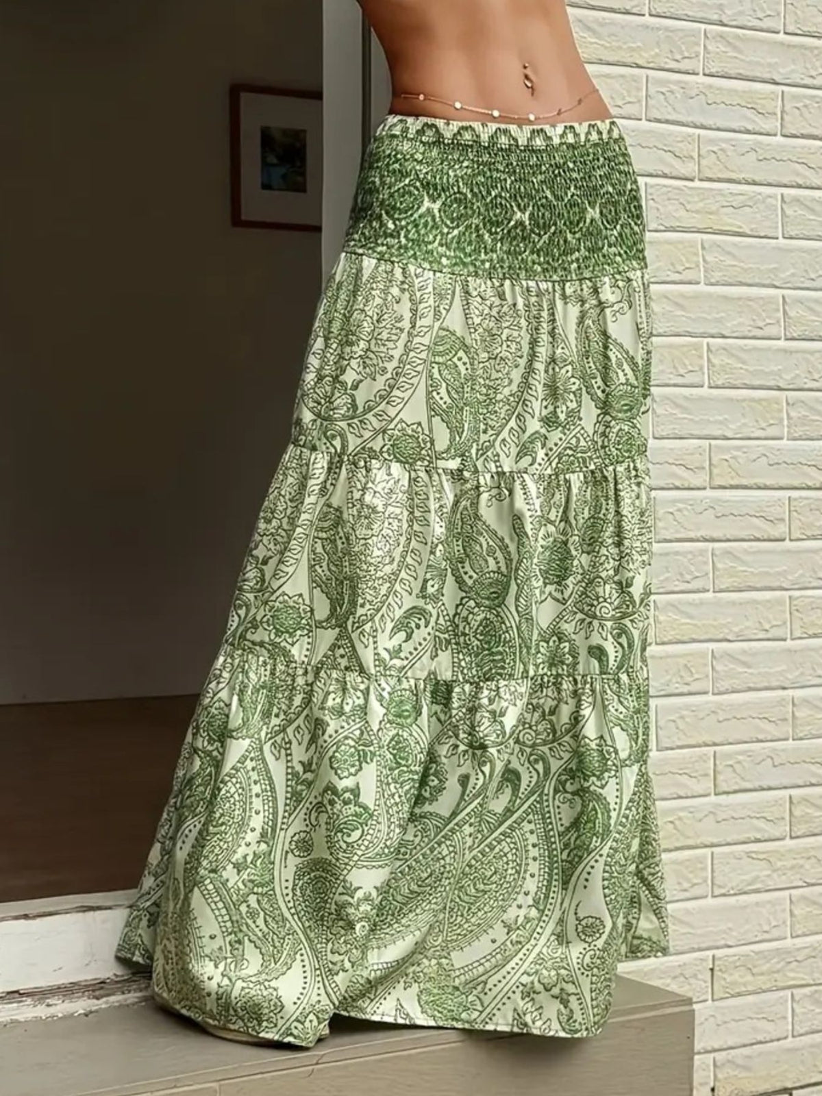 Paisley Print Maxi Skirt (16)