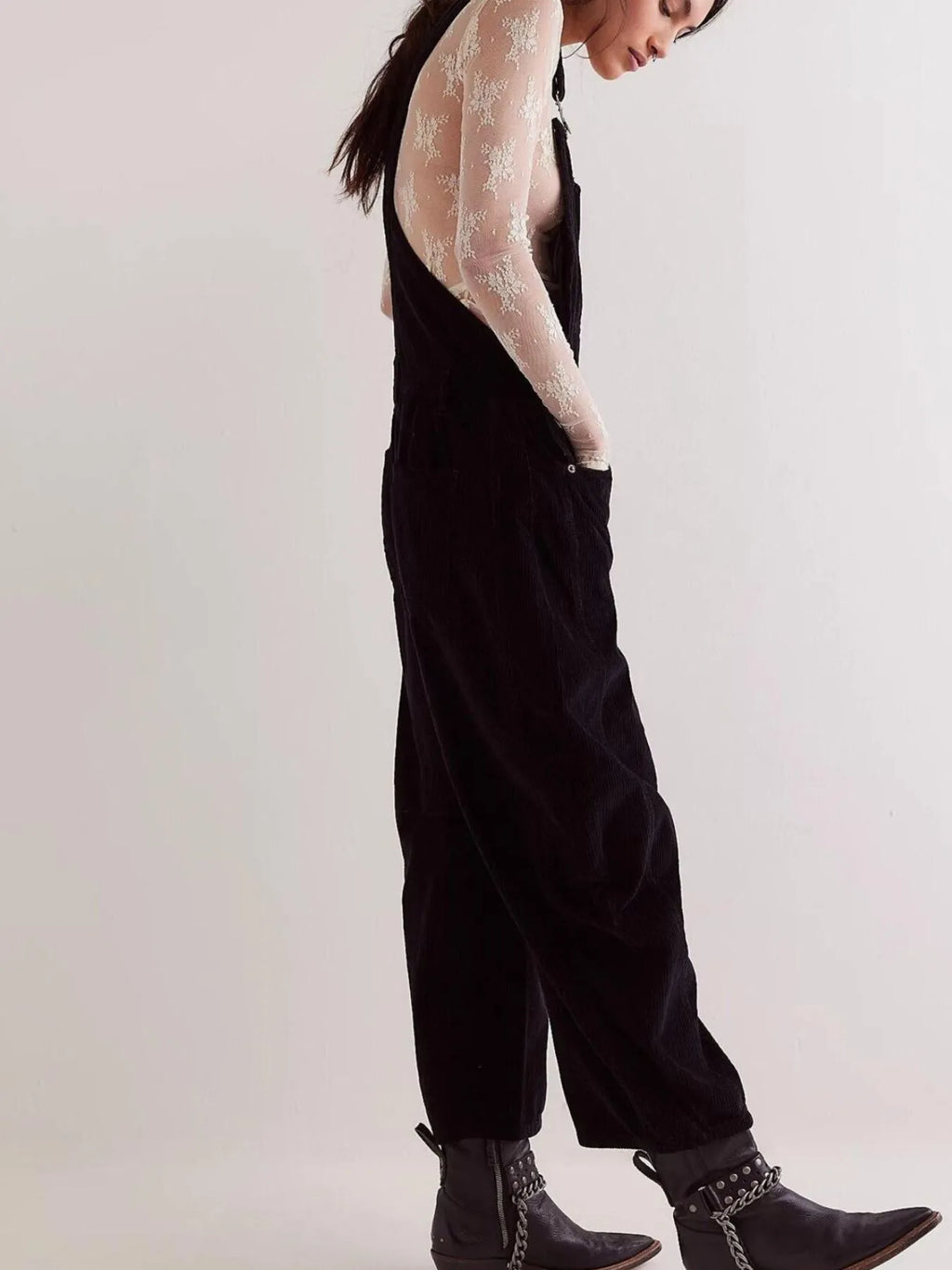 Corduroy Wide-leg Overall Adjustable Straps (6)