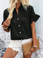 Button Down Ruffled Short Sleeve Shirt (15)