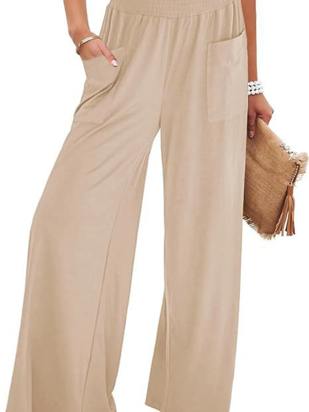 High-waisted Wide Leg Pants Pockets (9)