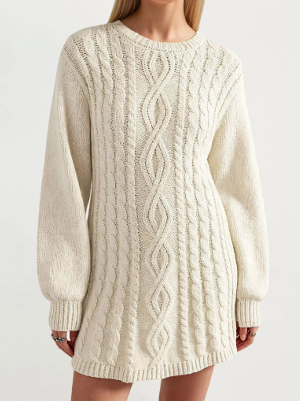 Cable Knit Sweater Mini Dress (2)