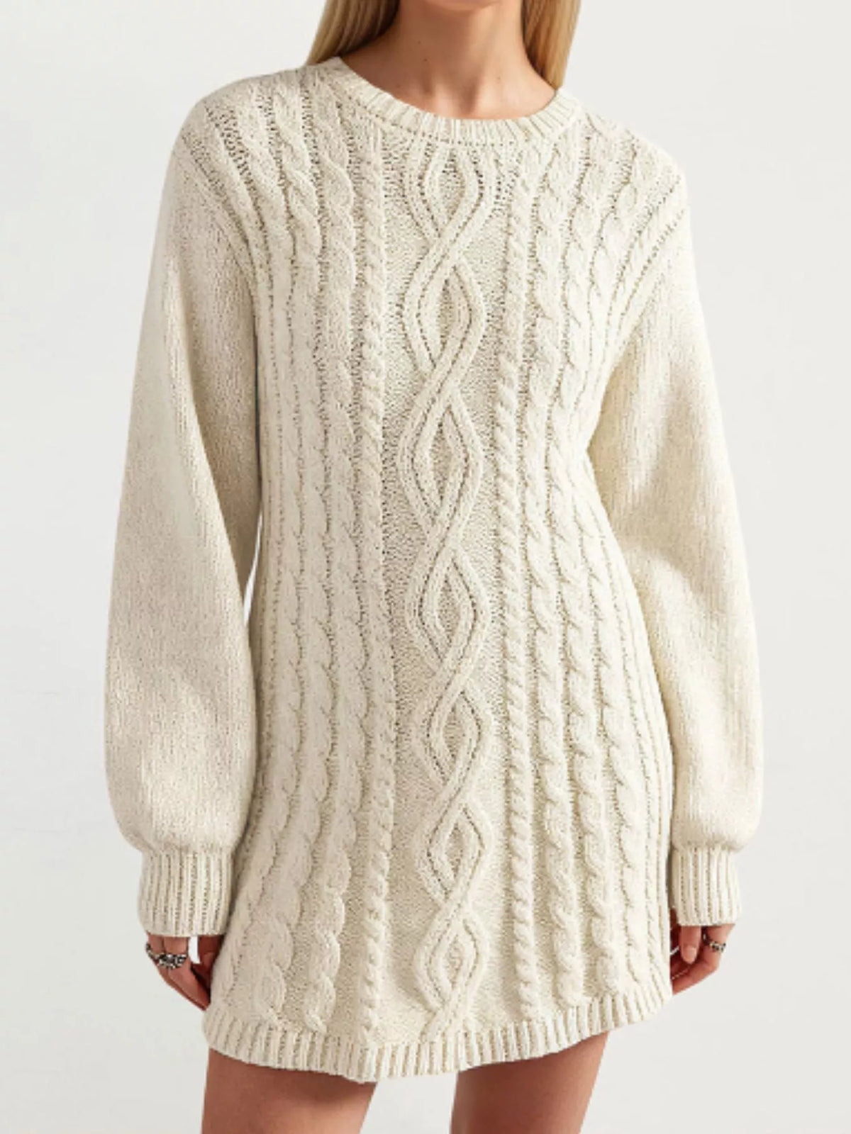 Cable Knit Sweater Mini Dress (2)