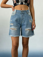 Full Size Ripped Frayed Hem Denim Shorts Plus (13)