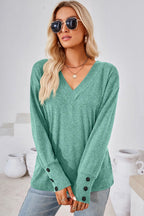 V-neck Dropped Shoulder T-shirt (10)