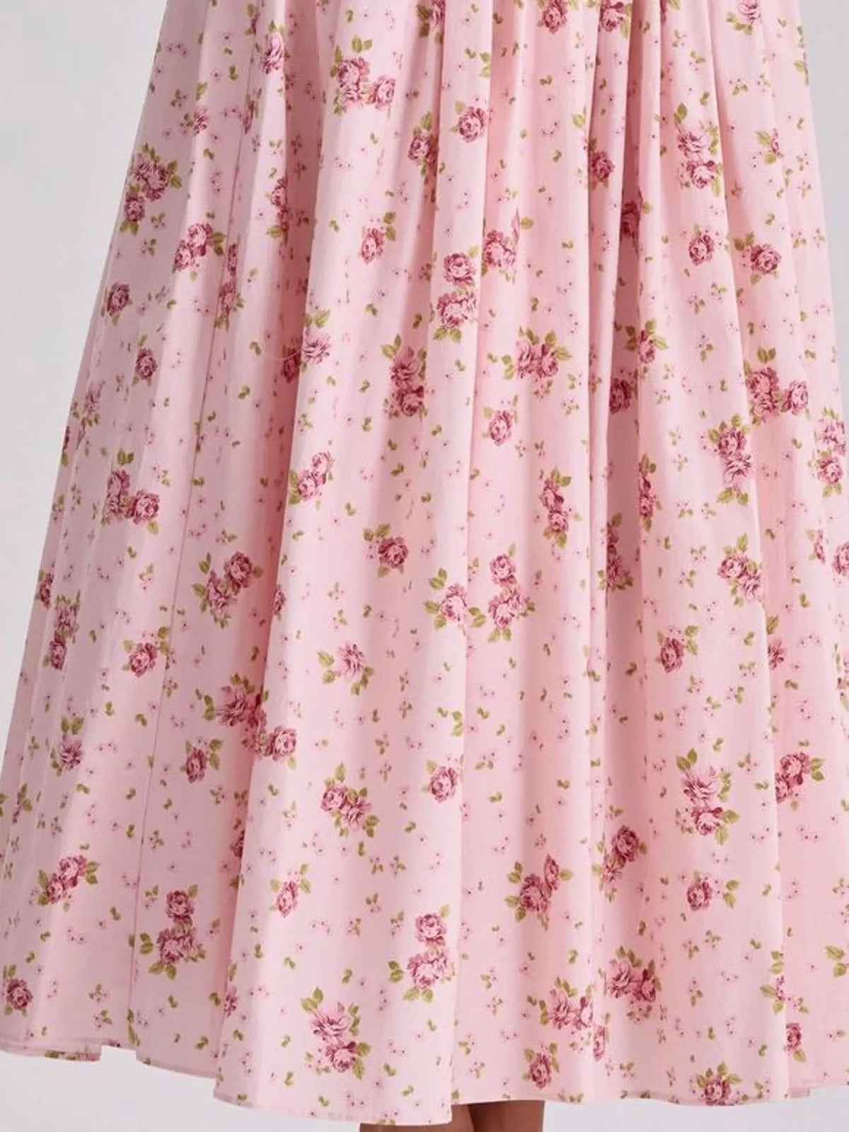 Floral Spaghetti Straps Midi Dress (58)