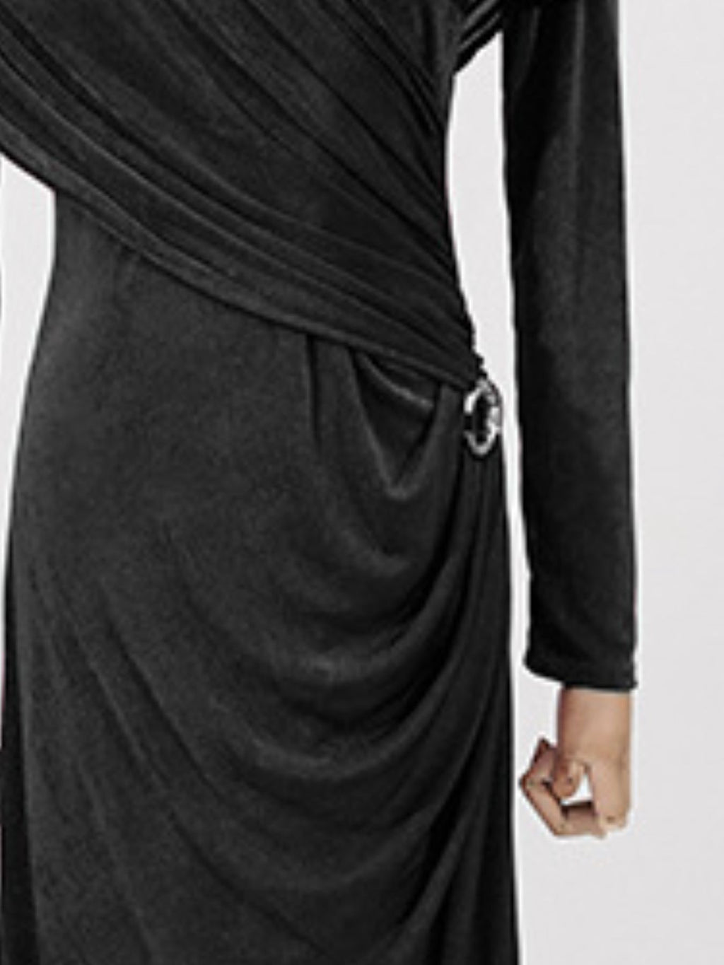 Ruched Draped Long Sleeve Maxi Dress (7)
