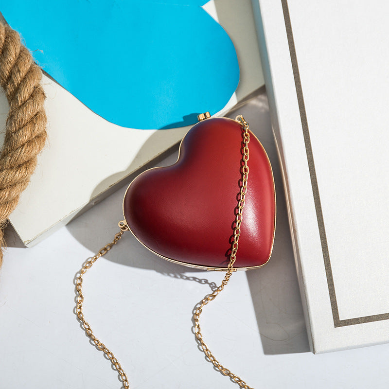 Red Heart-shaped Shoulder Bag Lover Chain photo 2