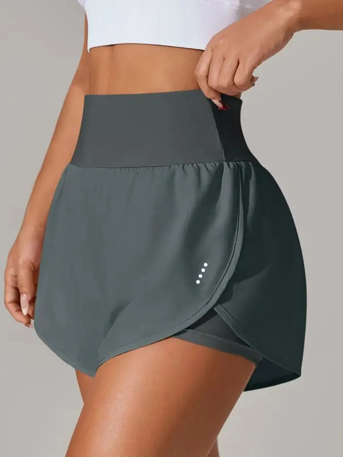 Pocketed High Waist Active Shorts (34)