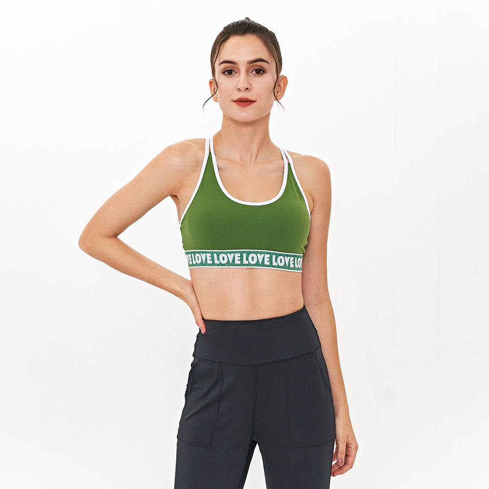 Printed Sports Bra variant CJNSSYWY02361-Green-S|CJNSSYWY02361-Green-M|CJNSSYWY02361-Green-L|CJNSSYWY02361-Green-XL