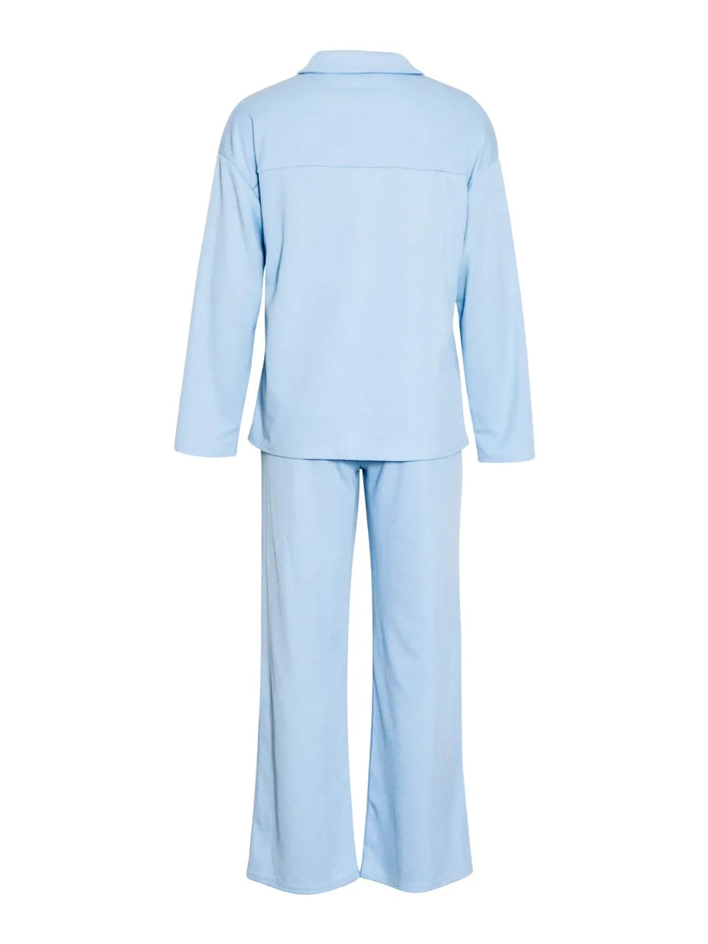 Collared Neck Long Sleeve Top Drawstring Pants Set (15)