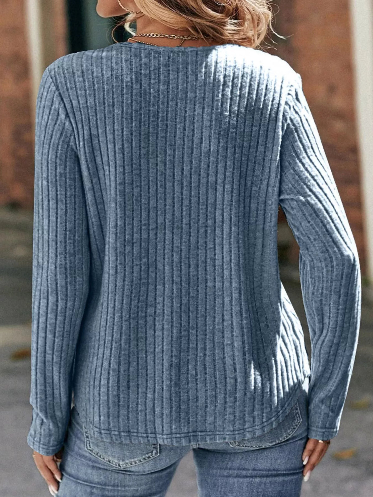 Ribbed Long Sleeve Knit Top (5)