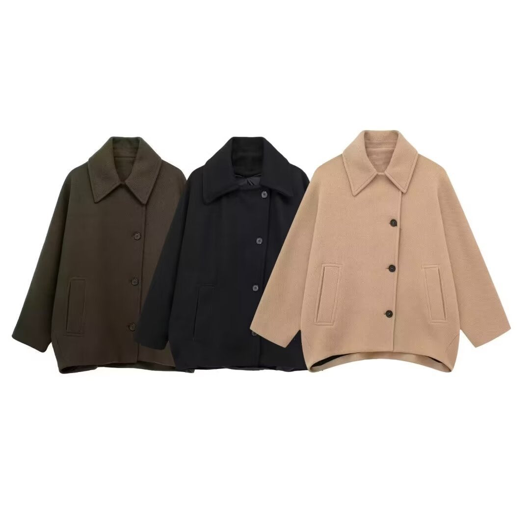 Autumn Wool Blended Short Coat photo 3