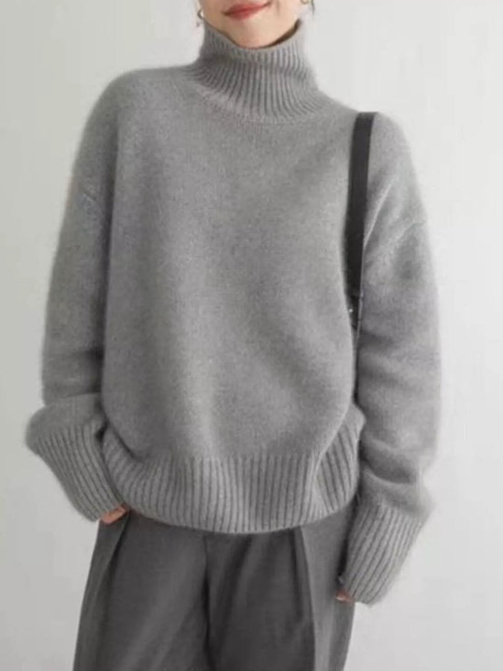 Turtleneck Dropped Shoulder Sweater (9)