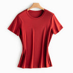 Silk Cotton T-shirt variant CJNSSYCS08308-Red-M|CJNSSYCS08308-Red-XXL|CJNSSYCS08308-Red-S|CJNSSYCS08308-Red-XL|CJNSSYCS08308-Red-L