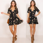 Printed V-neck Dress photo 2