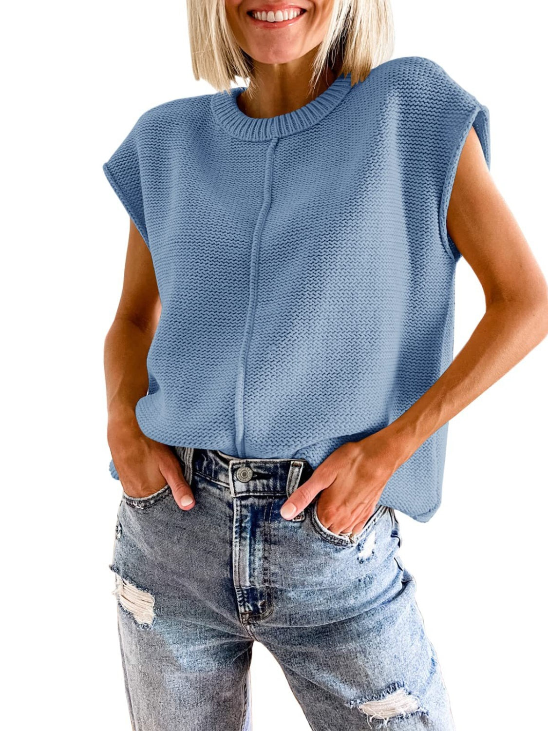 Cap Sleeve Sweater Vest (12)