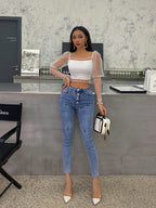 Jeans High Waist Hip Buttocks Pencil Pants photo 1