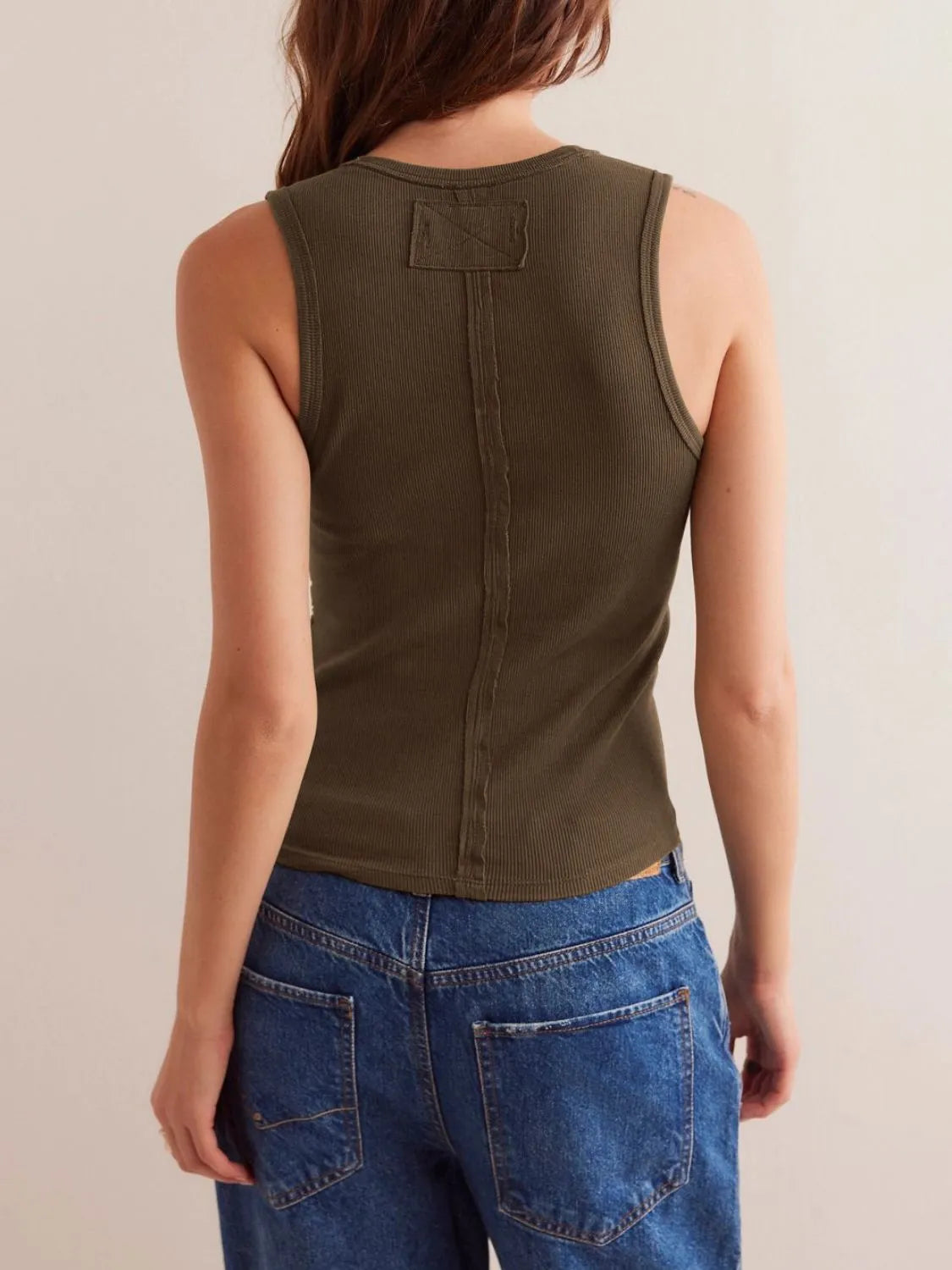 V-neck Wide Strap Tank (3)