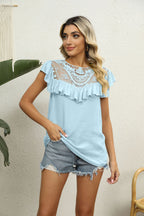 Spliced Lace Ruffled Blouse (20)