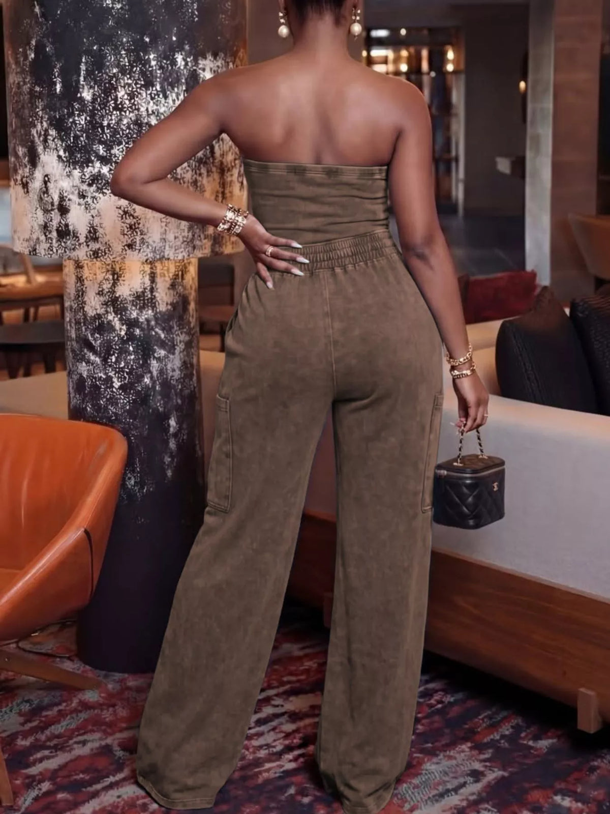 Drawstring Strapless Wide-leg Jumpsuit (10)