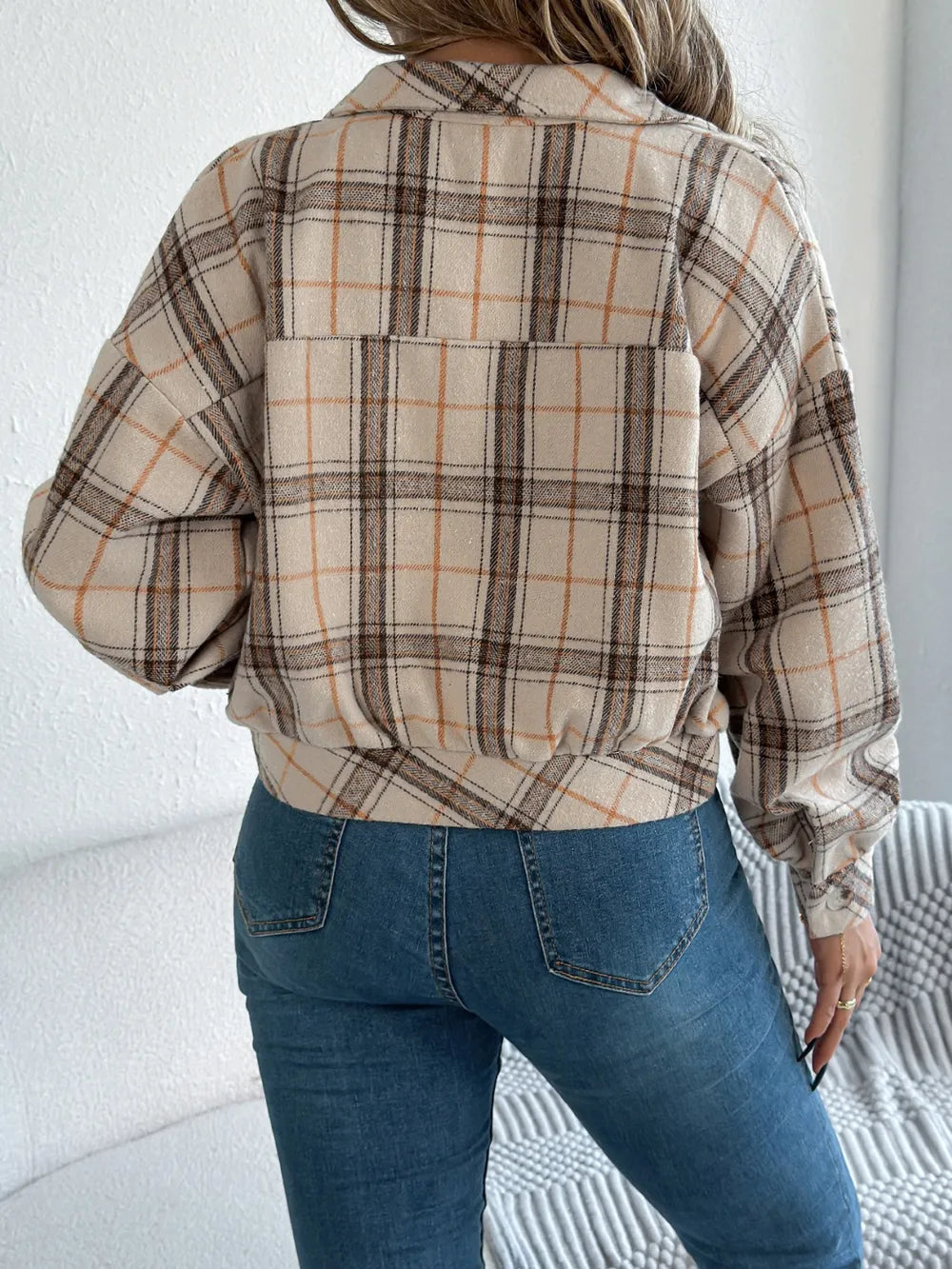 Plaid Button Up Long Sleeve Jacket (22)