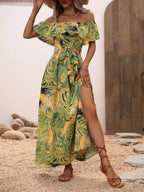 Ruffled Printed Off Shoulder Maxi Dress (19)