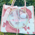 Cow Pattern Plush Bow Sweet Cute Shoulder Bag variant CJNS142292601AZ