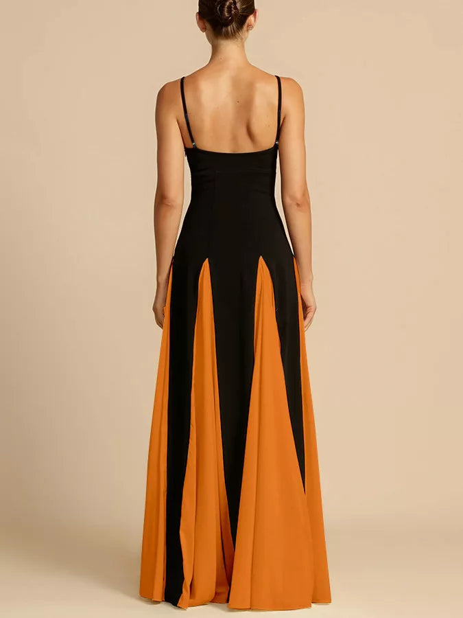 Two-tone Flowing Maxi Dress (2)