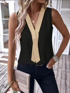 Full Size V-neck Contrast Tank Plus (9)