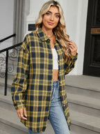 Plaid Collared Neck Long Sleeve Shirt (18)