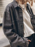 Oversized Button Up Denim Shirt (5)