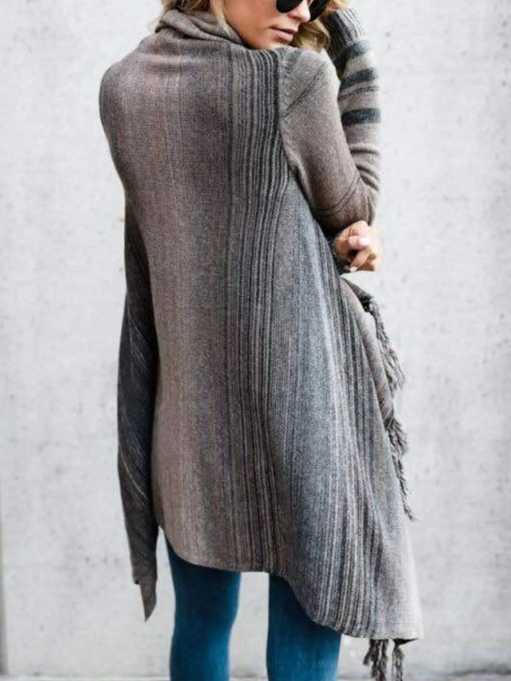 Fringe Long Sleeve Wrap Cardigan (2)