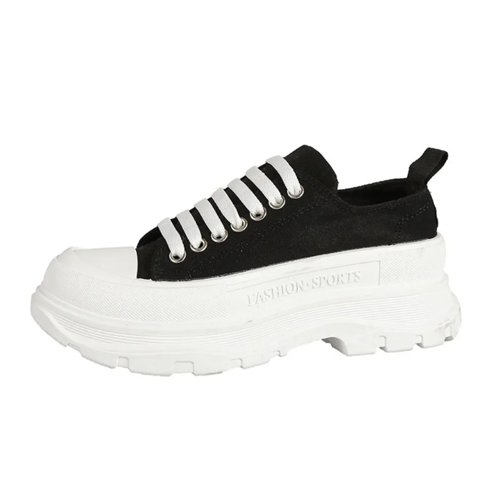 Lace Up Round Toe Platform Sneakers (6)