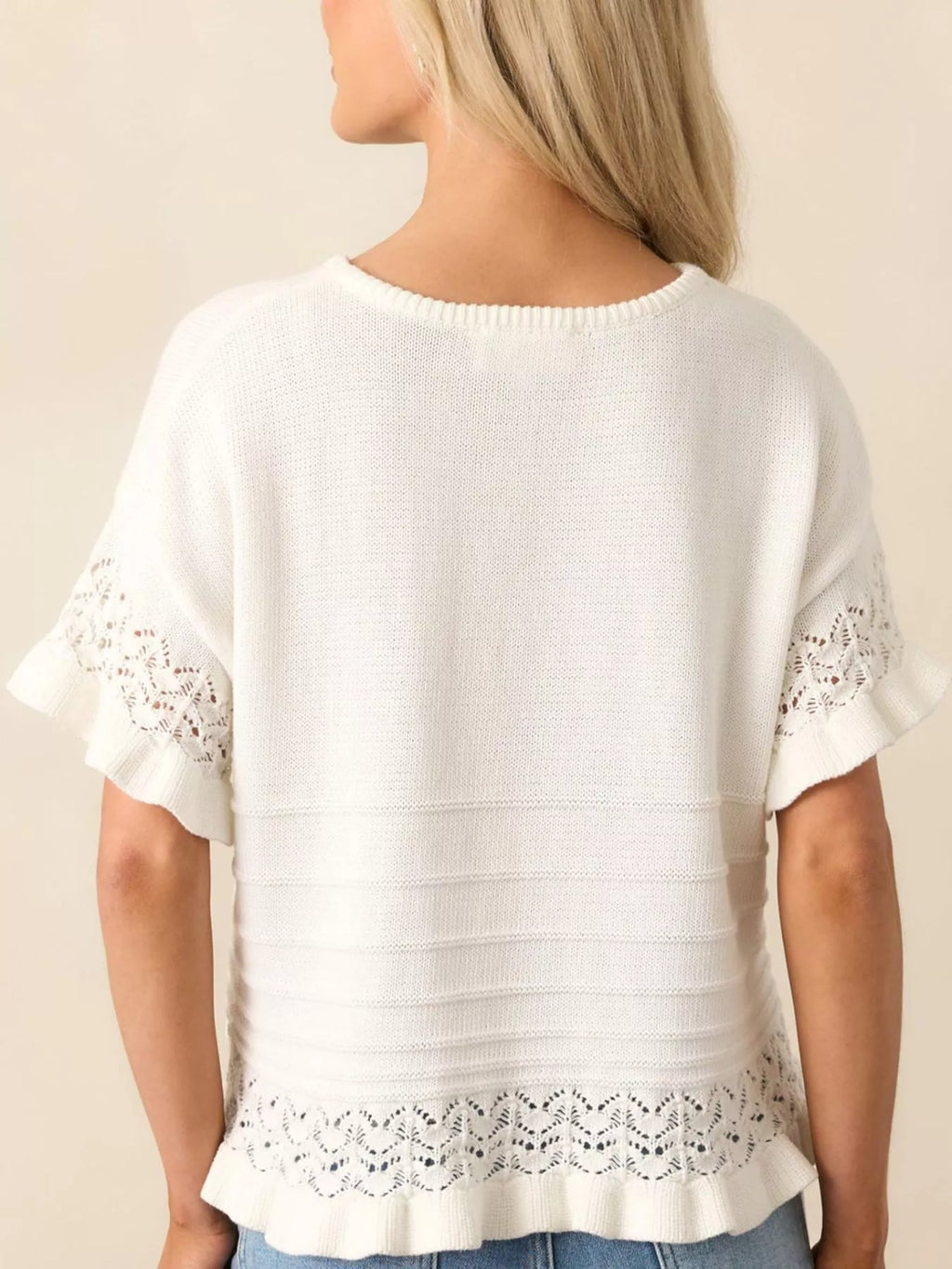 Lace Trimmed Knit Top (3)