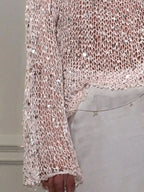 Sequin Long Sleeve Knit Cover Up (9)
