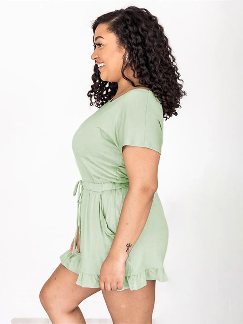 Ruffled Boat Neck Short Sleeve Romper (24)