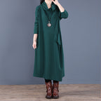 Long Sleeve Loose Large Size Casual Dress variant CJNSSYLY11903-Green-M|CJNSSYLY11903-Green-L|CJNSSYLY11903-Green-XXL|CJNSSYLY11903-Green-XL