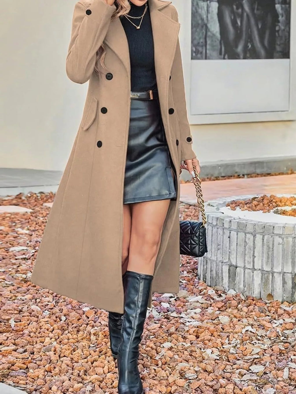 Full Size Double-breasted Longline Trench Coat Plus (2)