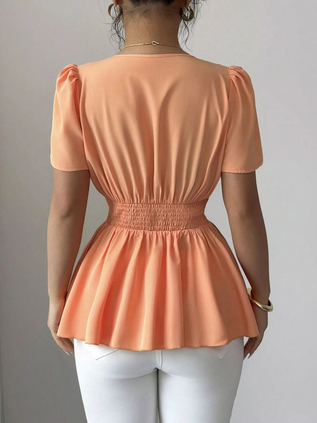 Surplice Short Sleeve Blouse (15)