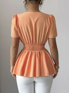 Surplice Short Sleeve Blouse (15)