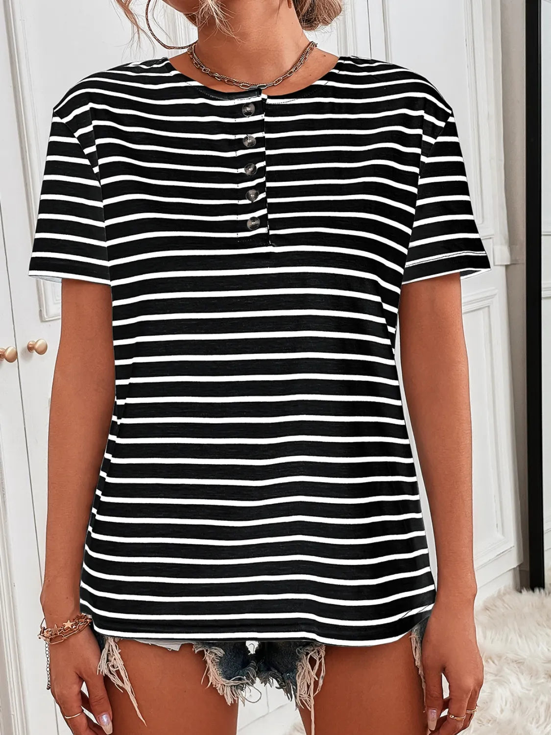 Striped Short Sleeve Top (13)