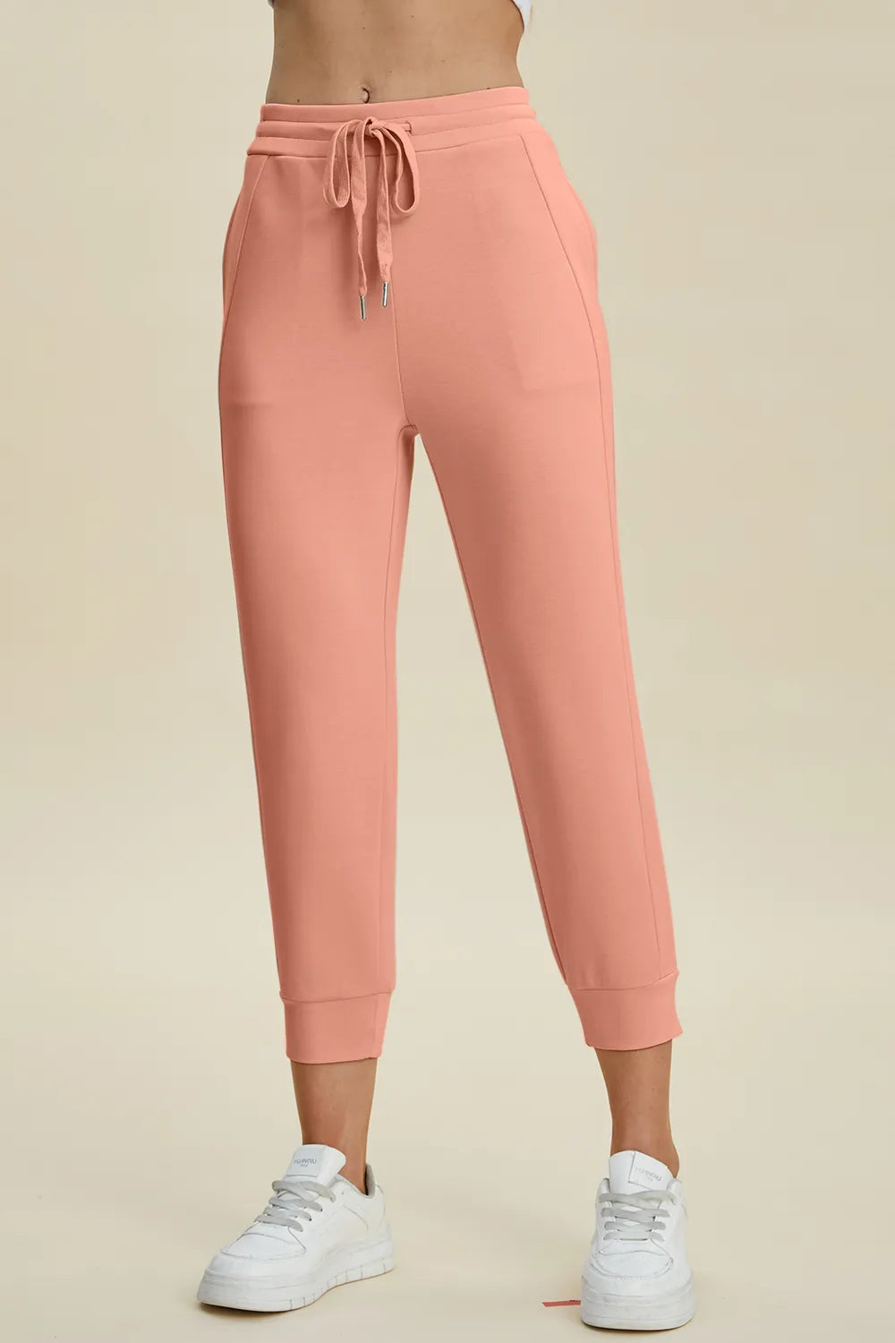 Full Size Air Scuba Drawstring High Waist Cropped Pants (2)